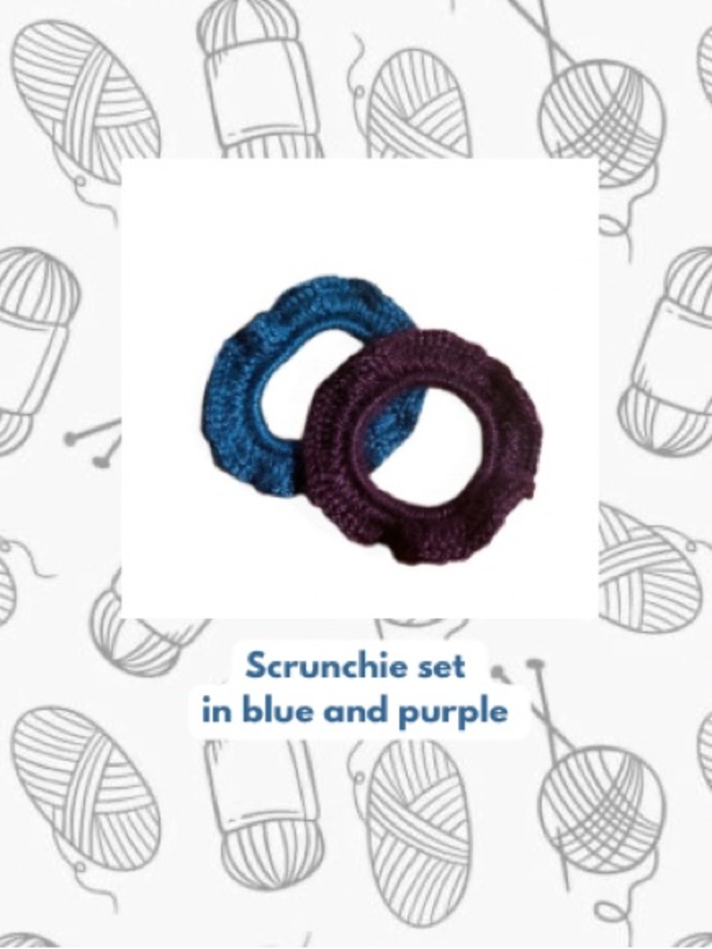Daisymaeshop SUPER scrunchie set. In purple and blue . Handmade by me!